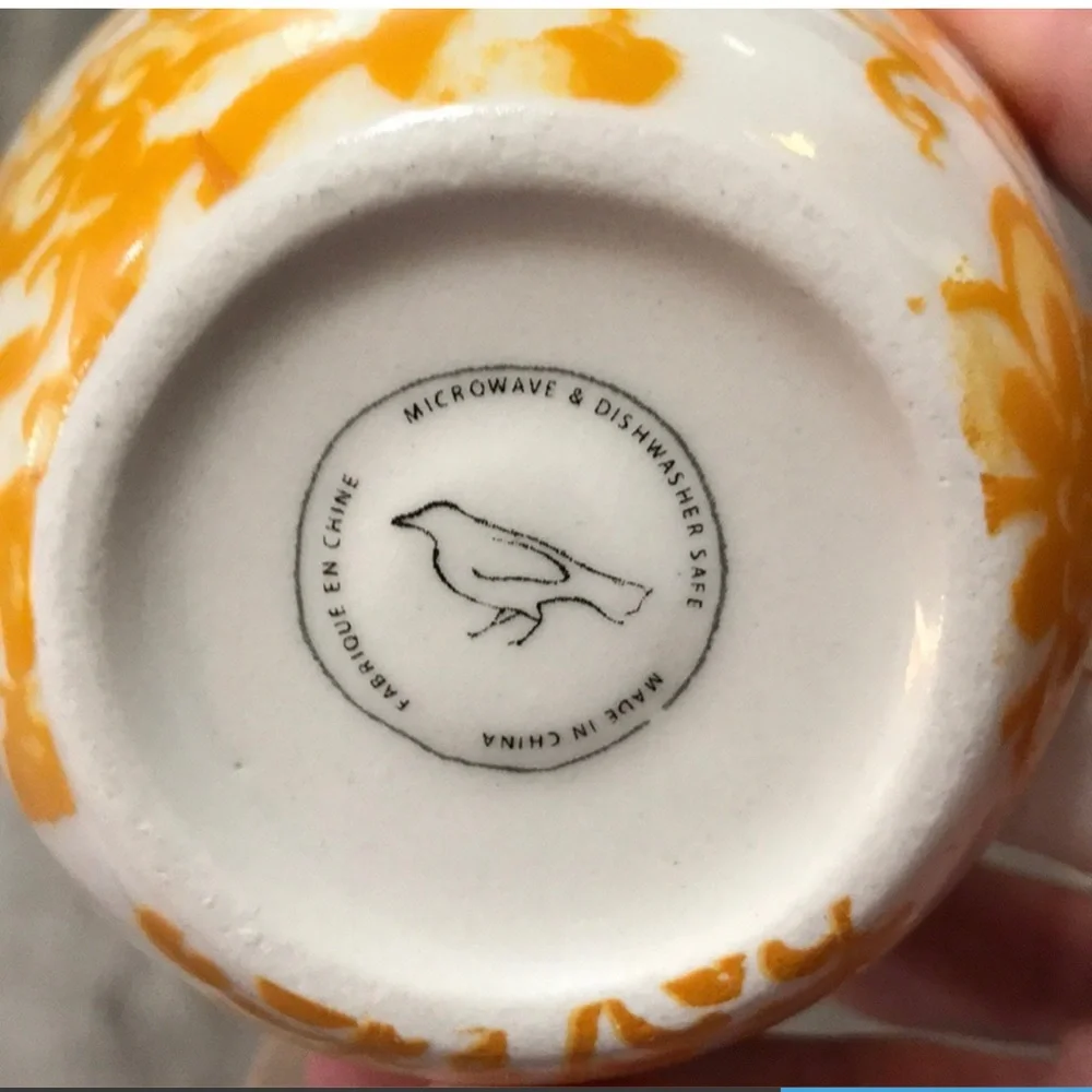 Anthropologie Homegrown Monogram H Pottery Coffee Mug